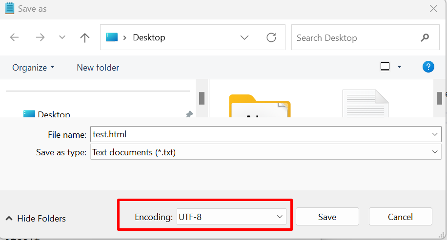 Notepad Save As